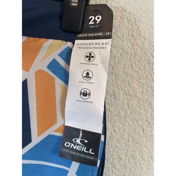 ONEILL MENS HYPERFREAK BOARD Swim SHORTS Geometric New Hyper dry Abstract 29 new - Picture 5 of 7